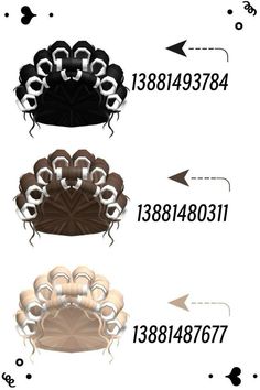 three different types of hair with arrows pointing to the top, bottom and bottom one