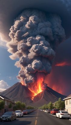 Volcano erupts smoke and ash into the sky Opal Creek Oregon, Volcano Ash, Volcano Eruption, Volcano, Beautiful Images, The Sky, Oregon, Ash