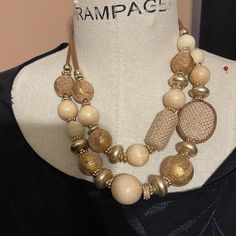 Great For Spring Wardrobe Is This Chicos Amelia Necklace That Is New With Tags! Adjusts To 20 Inches From Extender. Send Me Any Questions You Have And Thanks For Looking! Chic Beige Necklace With Adjustable Fit, Elegant Adjustable Beige Necklace, Chic Adjustable Beige Necklace, Chic Beige Necklace, Chic Beige Beach Jewelry, Adjustable Cream Necklace, Elegant Beige Necklaces For Summer, Elegant Adjustable Beige Beaded Necklace, Beaded Beige Necklaces