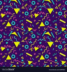 an abstract purple background with yellow and blue shapes