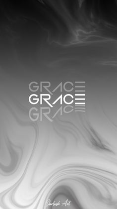 an abstract black and white photo with the words grace grace written in white on it