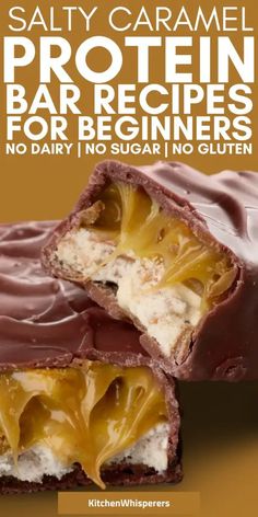 the cover of salty caramel protein bar recipes for beginners no dairy, no sugar, no gluten