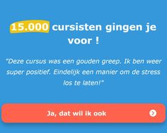 a blue background with an orange and yellow text that reads,'15 00 gustten gingen je voor '