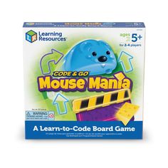 the learning resources code & go mouse mania board game is in its box and it's ready to be played