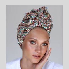 This sequin Turban is a statement piece perfect for accompanying your holiday and special occasion outfits. Featuring a gorgeous wavy detail that adds dimension and subtly steals the show with its soft blush color, this unique turban is bound to get those compliments rolling. The best part? This turban is designed to be worn 'as is'! Each turban was designed with comfort, style, and wearability in mind, so there is absolutely no trying or closing involved. Simply place the turban on your head an Vintage Turban, Wedding Turban, Mode Turban, Turban Hat, Special Occasion Outfits, Turbans, Blush Color, Head Wrap, Head Covering