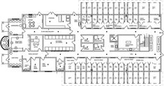 the floor plan for an office building, with several floors and two large areas on each side