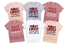 Most Likely To T-Shirt, Matching Family Christmas Shirt, Xmas Party Tee, Funny Group Christmas Shirt, Xmas Family Shirt, Xmas Friends Shirt, Most Likely To Shirt,Family Matching Tee,Christmas Family Tee,Funny Christmas Tee,Christmas Group Tee,Christmas Party Tee,Xmas Holiday Shirt,Christmas Eve Outfit,Couples Xmas Shirt,Xmas Friends Shirt,Buffalo Plaid Shirt,Christmas Quotes Tee,Family Reunion Shirt  HI! Welcome to my store, I'm delighted to see you here. My store's main goal is to make you happy. I see you as a friend, not just a customer. Please contact me if you have any questions or want to get a custom-made design. I'm sure you'll love my designs. If you liked the design but didn't like the shirt color we have, please contact me. I will do my best to make you satisfied.  The Unisex t- Couples Xmas, Xmas Couple, Family Reunion Shirts, Buffalo Plaid Shirt, Reunion Shirts, Eve Outfit, Family Tees, Xmas Shirts, Matching Tees