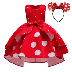 PRICES MAY VARY. Stunning red and white vintage polka dot dress for your little girls, dress up like Minnie character! One piece polka dots short dress with back hidden zipper closure, easy to wear and take off. Fully lined for comfy wear. Made of comfortable fabric, no itchy! Sleeveless knee length dress with round neck bodice. Features a cute bow at front waist and ribbon tie waist at back. Double layer with front split overlay skirt design to create a fluffy and puffy look. 6 different sizes Kids Christmas Dress, Halloween Princess, Princess Dress Kids, Christmas Party Outfits, Fancy Dresses Party, Patch Work, Polka Dress, Girls Party Dress, Halloween Girl