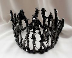 Black swan crown witch headpiece dark forest crown black fascinator crown black fancy cosplay black Forest Wedding Black, Dark Forest Witch, Black Queen Crown, Swan Crown, Forest Crown, Black Hair Pieces, Fantasy Crown, Black Tiara, Gothic Crown