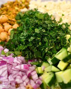 chopped up vegetables are sitting on a plate with other ingredients in the bowl next to it