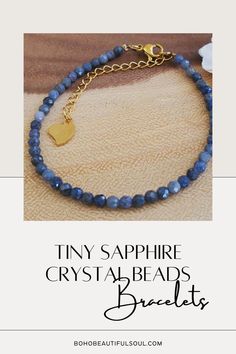 Crafted with golden stainless steel, this Sapphire Crystal Beads Bracelets is durable and perfect for daily wear. Beads Bracelets, Crystal Beads Bracelet, Elegant Bracelet, Sapphire Gemstone