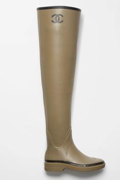 Womens Rubber Boots, Chanel Boutique, Dark Beige, Thigh Highs, Classic Black, Girls Shoes, Black Boots