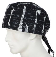 XL Surgical Caps Skeletons, glows in the dark with Colorful Quality and Comfortable Design, 100% Cotton USA Made from Imported Fabric. In Stock Ships Daily Worldwide Alternative Style Black Adjustable Hat, Medical Dental, Surgical Hats, Holy Cow, Print Layout, Surgical Caps, Scrub Caps, Big Hair, Cotton Tops