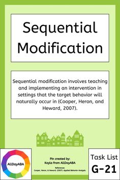 the cover of sequential modifications for an instructional course with instructions on how to use it