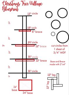 christmas tree village diagram with instructions to make it easier for kids to learn how to build