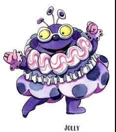 an image of a cartoon character in purple and white