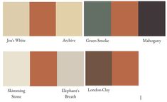 different shades of brown and white are shown in this color chart for the home depot