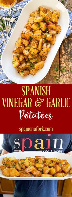 spanish wine and garlic potatoes are the perfect appetizer to serve at any party