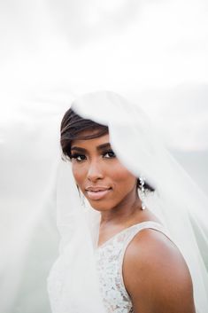 a woman in a wedding dress and veil