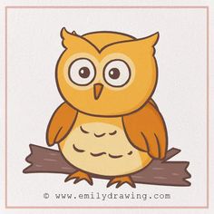 How to Draw an Owl - Emily Drawing Simple Owl Drawing, Emily Drawing, Owl Drawing Simple, Draw An Owl, Draw A Snowman, Simple Owl, Nature Drawings, Owl Drawing, Art List