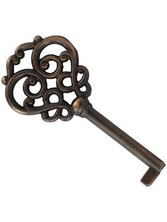 an antique style key is shown on a white background