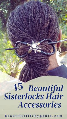 The best hair accessories for sisterlocks that not only are beautiful, but comfortable and gentle on hair as well! | sisterlocks hairstyles | hairstyles for black women | sisterlocks styles | Sisterlocks hair clips | locs hair accessories | locs hairstyles Locs Hair Clips, Locs Hair Accessories, Sisterlocks Hairstyles, Sisterlocks Styles, Natural Hair Accessories, Hair Issues, Type 4 Hair