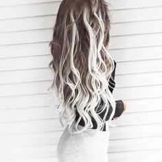 Brown To White Ombre Hair, White Ombre Hair, Guy Tang, Ombre Hair Extensions, Caramel Highlights, Long Hair Color, Ash Blonde Hair, Pinterest Hair, Ash Brown