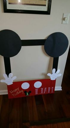 the door is decorated with mickey mouse ears