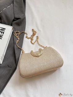 Bird in Bag - Elegant Solid Color Women's Handbag with Diamond Embellishments Bridal Party Bags, Women's Handbag, Satin Bags, Bag Elegant, Evening Handbag, Bridal Pearls, Chain Bag, Diy Supplies, Bird In Bag