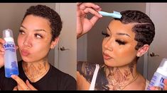 Hey BADASSES! 💛 if you're thinking about cutting your hair into a curly pixie or growing out your buzzcut, and want diversity, this video is for YOU!! Leave... Finger Waves For Black Women Outfit, Finger Waves On Short Curly Hair, Easy Finger Waves Short Hair, Short Curly Hairstyles For Black Women Curls Pixie Haircuts, How To Mold Short Natural Hair, Styling Short Curly Hair Black Women, How To Style A Curly Pixie, Short Wave Hairstyles For Women, How To Curl Pixie Hair Tutorials