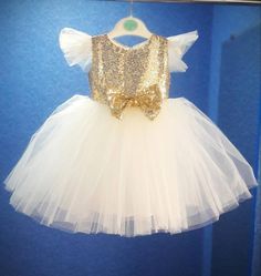 Girls gold sequin ivory tulle dress, girls sparkle dress, birthday dress, baby party dress, flower g Princess Style Glitter Dress For Dress-up, Pageant Princess Dress With Glitter Tulle Skirt, Elegant Tutu Dress In Glitter Tulle For Dress-up, Elegant Glitter Tulle Tutu Dress For Dress-up, White Sequined Ball Gown For Party, Elegant Glitter Tulle Tutu Dress For Pageant, Gold Princess Pageant Dress For Dress-up, White Tulle Baptism Dress For Party, Party Ball Gown With Glitter Tulle Skirt