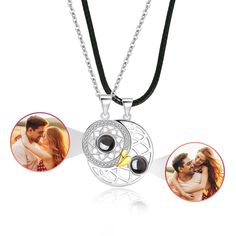 PRICES MAY VARY. 💞Couple Photo Necklace: It contains two necklaces. Silver link chain with projection heart pendant for woman, and black rope chain with projection heart pendant for men. This personalized picture necklace will be a special gift for you and your loved ones, show how much you love her/him. ✨Customize Projection Pendant: A customized necklace for anything you love in life. Carry your photo hidden in your pendant. With a see-through lens, you can see the photo inside the pendant or Customizable Pendant Necklace For Valentine's Day, Valentine's Day Anniversary Gift Heart Pendant Birthstone Necklace, Valentine's Day Personalized Birthstone Pendant Necklace, Customizable Heart Pendant Necklace For Valentine's Day, Personalized Heart Photo Necklace, Picture Pendant Necklace, Wife Christmas, Picture Necklace, Picture Pendant