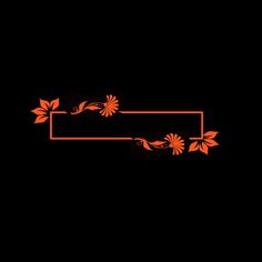 an orange and black floral design on a black background with space for text or image