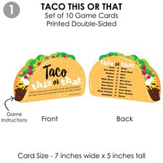 two tacos with instructions for each one