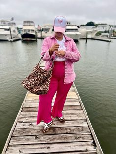 This is a 🛍️Shoppable🛍️ Pin!    Fall outfit, pink monochromatic outfit, bow outfit, midsize outfit, casual outfit Pink bow tee, pink jacket, pink wide leg pants, leopard sneakers midsize, curvy, outfit, idea, inspo, inspiration, outfit of the day, ootd, midsize ootd, curvy ootd, midsize outfit, curvy outfit, size 12, size 14, size 16, size18  #fall #pink #monochromatic #outfits #ootd #outfitoftheday #womenswear Pink Monochromatic Outfit, Outfit Ideas Midsize, Bow Outfit