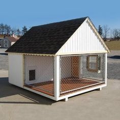 a dog house that is on the ground