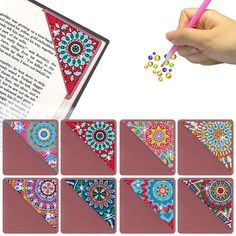 the instructions for how to make an ornament bookmark with beads and pens