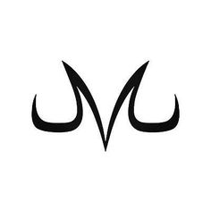 the letter m is made up of two black horns