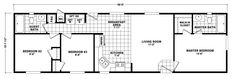 the floor plan for a mobile home with two bedroom and an attached living room area