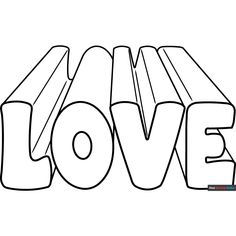 Love Letters in One Point Perspective Coloring Page - Free & Printable Coloring Sheet