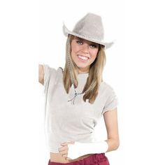 You are the hero of the old west or ready for a night of line dancing when you put on this Rubies White Cowboy Hat for Adults. This one size fits most hat is great for anyone that needs to finish off their glam cowgirl, Ken inspired cowboy, or whatever occasion calls for a cowboy hat. A twisted stampede string comes with to keep your hat on when your down at the rodeo or doing the two step. Yee haw! White Cowboy Hat Outfit, Cowboy Hat Outfit Men, Cowboy Hat Outfit, Hat Outfit Men, Halloween Costume Hats, White Cowboy Hat, Black Cowboy Hat, Black Cowboys, Western Outfits Men