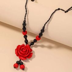 This Beautiful Adjustable Rose Beaded Necklace Is A Wonderful Addition To Your Wardrobe And Your Style! Wear It Any Length You Would Like! Can Wear It Short Long; However You Would Like! Aries Necklace, Silhouette Necklace, Heart Costume, Abstract Pendant, Velvet Choker Necklaces, Sunflower Necklace, Daisy Necklace, Layered Necklace Set, Jewelry Beautiful