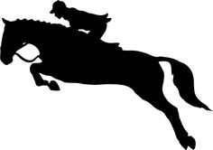 a black and white silhouette of a horse and rider