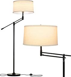 two lamps are next to each other on a white background, one is turned off and the other has a plugged in