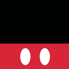 the black and red background has three white circles on one side, and two smaller round ones on the other