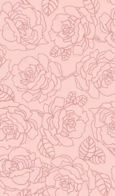 a pink rose wallpaper with many flowers on it