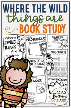 Book study companion activities to go with Where the Wild Things Are by Maurice Sendak. Perfect for whole class guided reading, small groups, or individual study packs. Packed with lots of fun literacy ideas and guided reading activities. Common Core aligned. K-2 #bookstudies #bookstudy #picturebookactivities #1stgrade #2ndgrade #kindergarten #literacy #guidedreading Book Study Activities, Pirate Classroom, Book Lessons, Therapy Interventions, Author Study, Maurice Sendak, Kindergarten Books, Fall Reading, Read Aloud Books