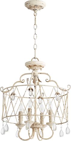 Quorum - 2844-4-70 - Four Light Dual Mount - Venice - Persian White French Country Lighting, Country Lighting, Quorum Lighting, Transitional Chandelier, Foyer Chandelier, Timeless Interiors, Small Bath, White Chandelier, Blue Kitchen