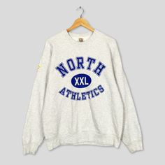 Vintage North XXL Athletics Sportswear Sweatshirt Large North Athletics Spell Out Jumper North High School Halverson Sports Sweater Size L