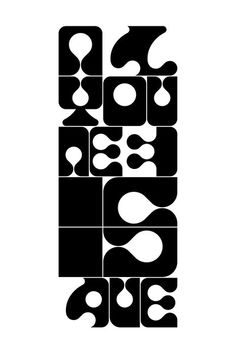 an abstract black and white type design